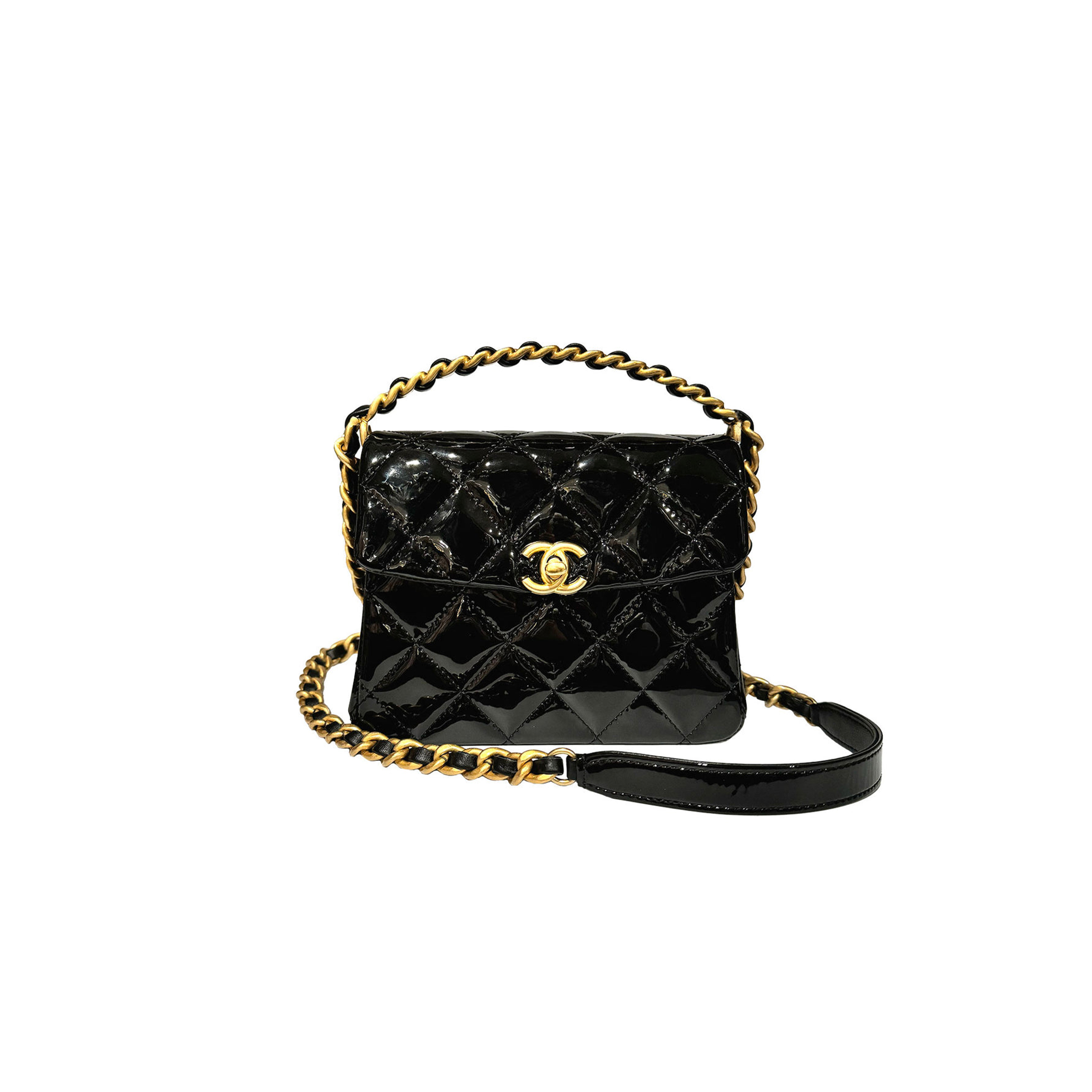 Ch*el master mini flap bag with top handle (19*15*7cm)